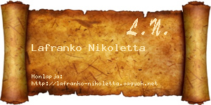 Lafranko Nikoletta névjegykártya